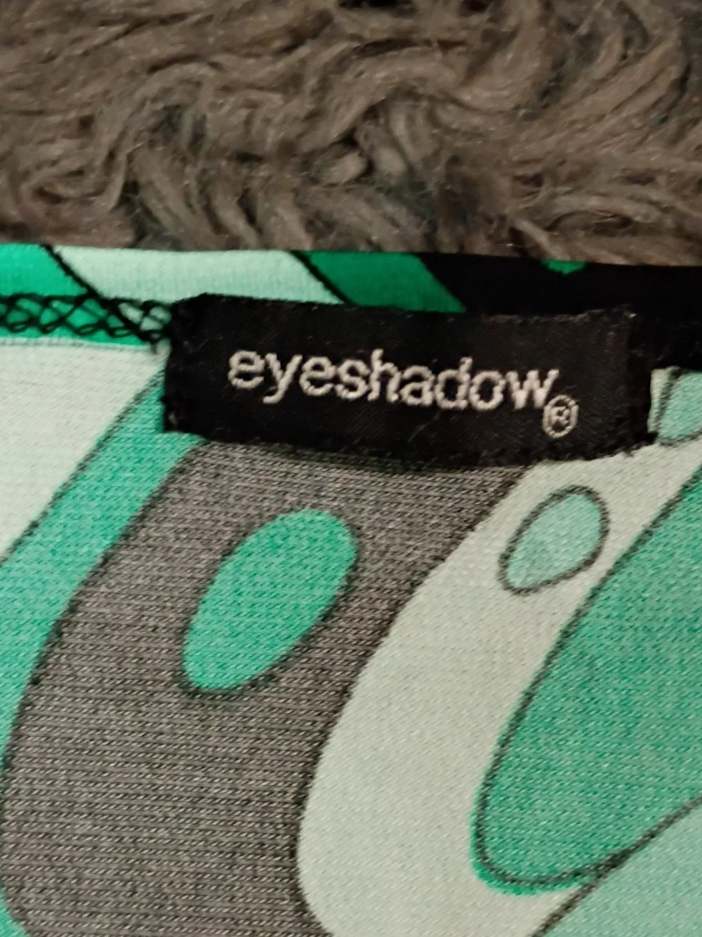 Eyeshadow Teal & Black Abstract V-Neck Tunic